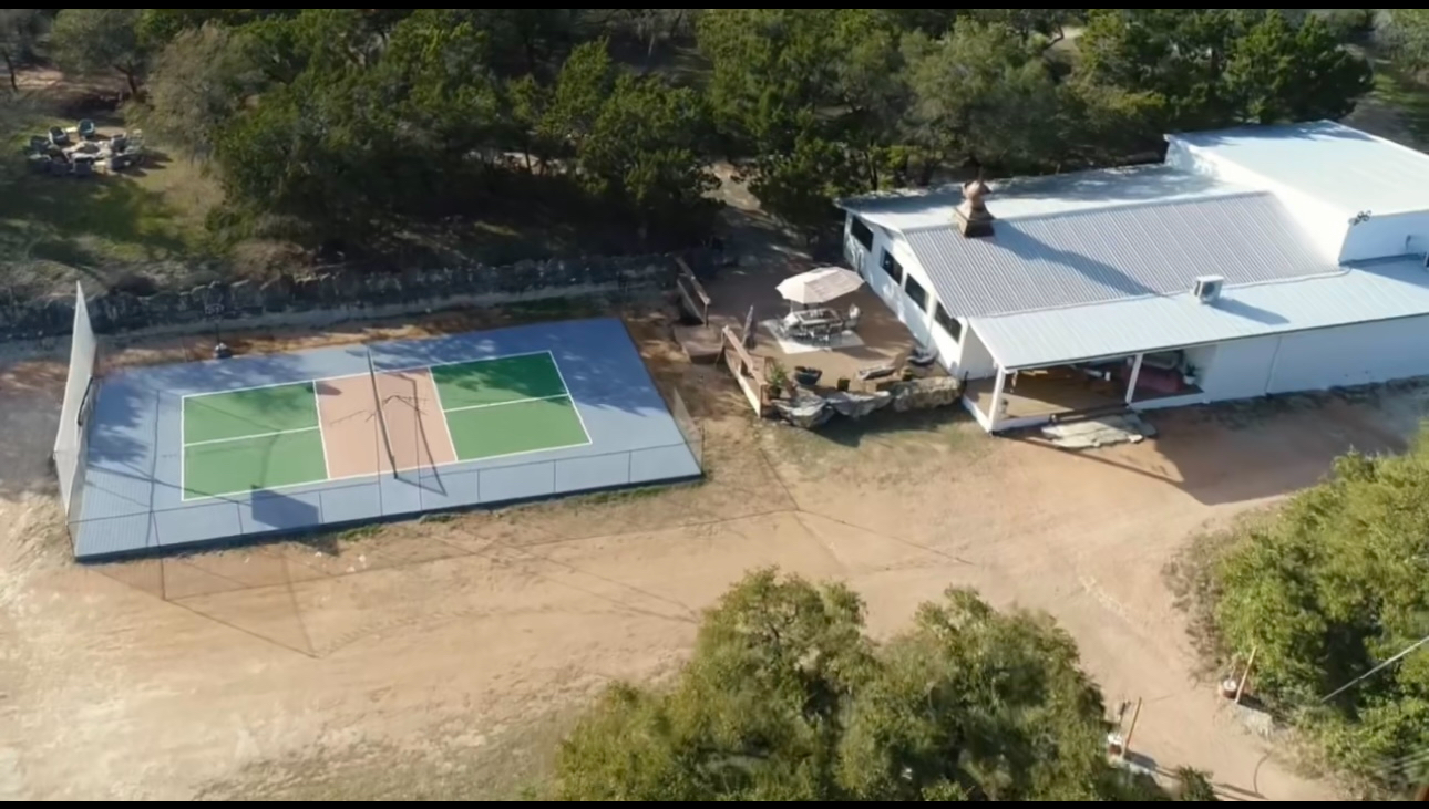 Aerial view of AWKN Ranch's twelve private acres